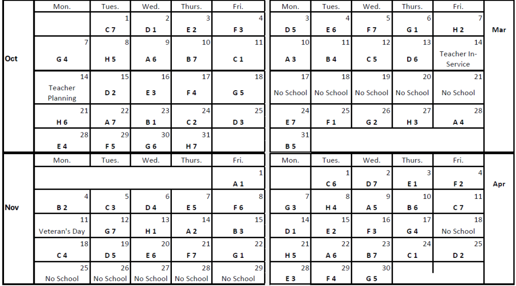 Part 2 of Lakeside Resource Schedule