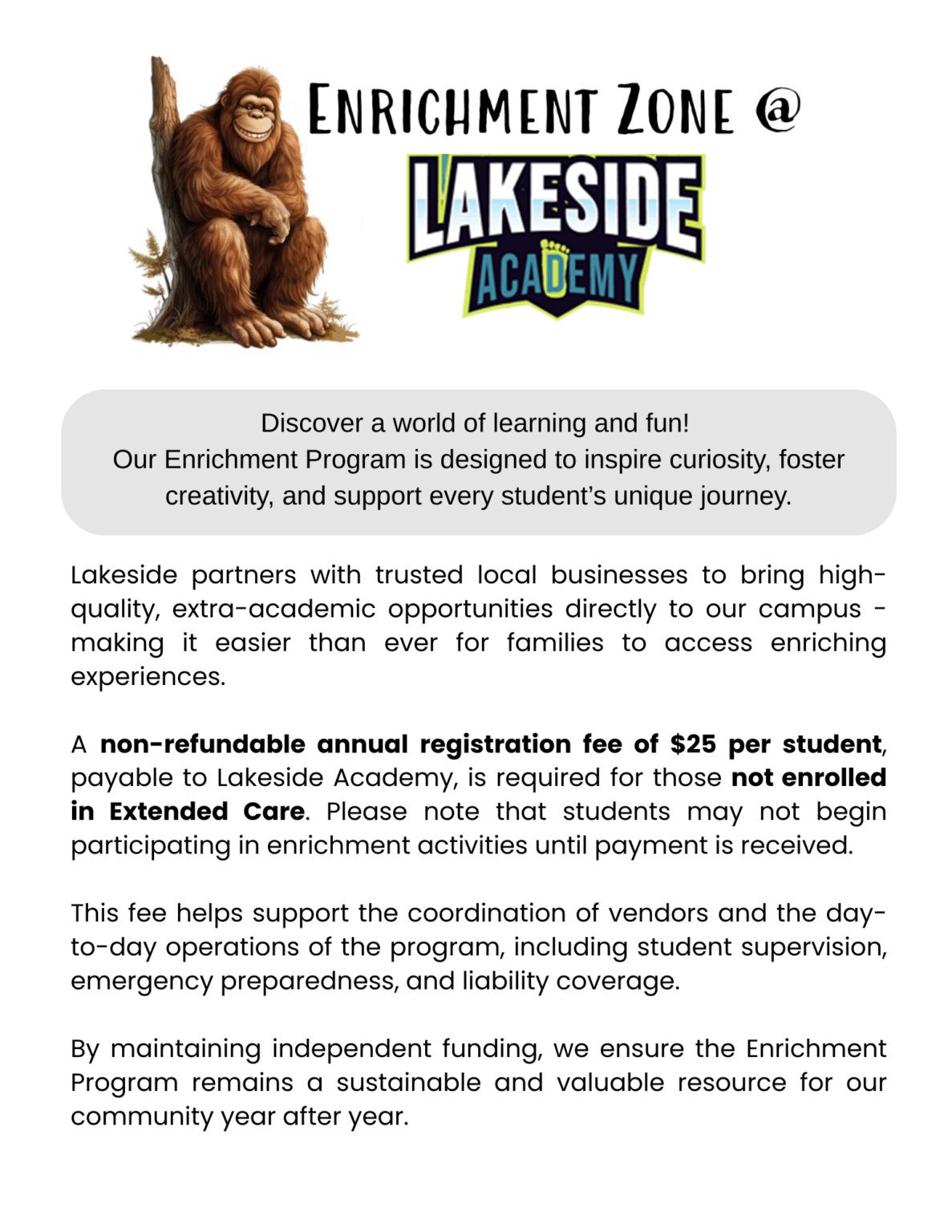Enrichment Zone – Lakeside Academy